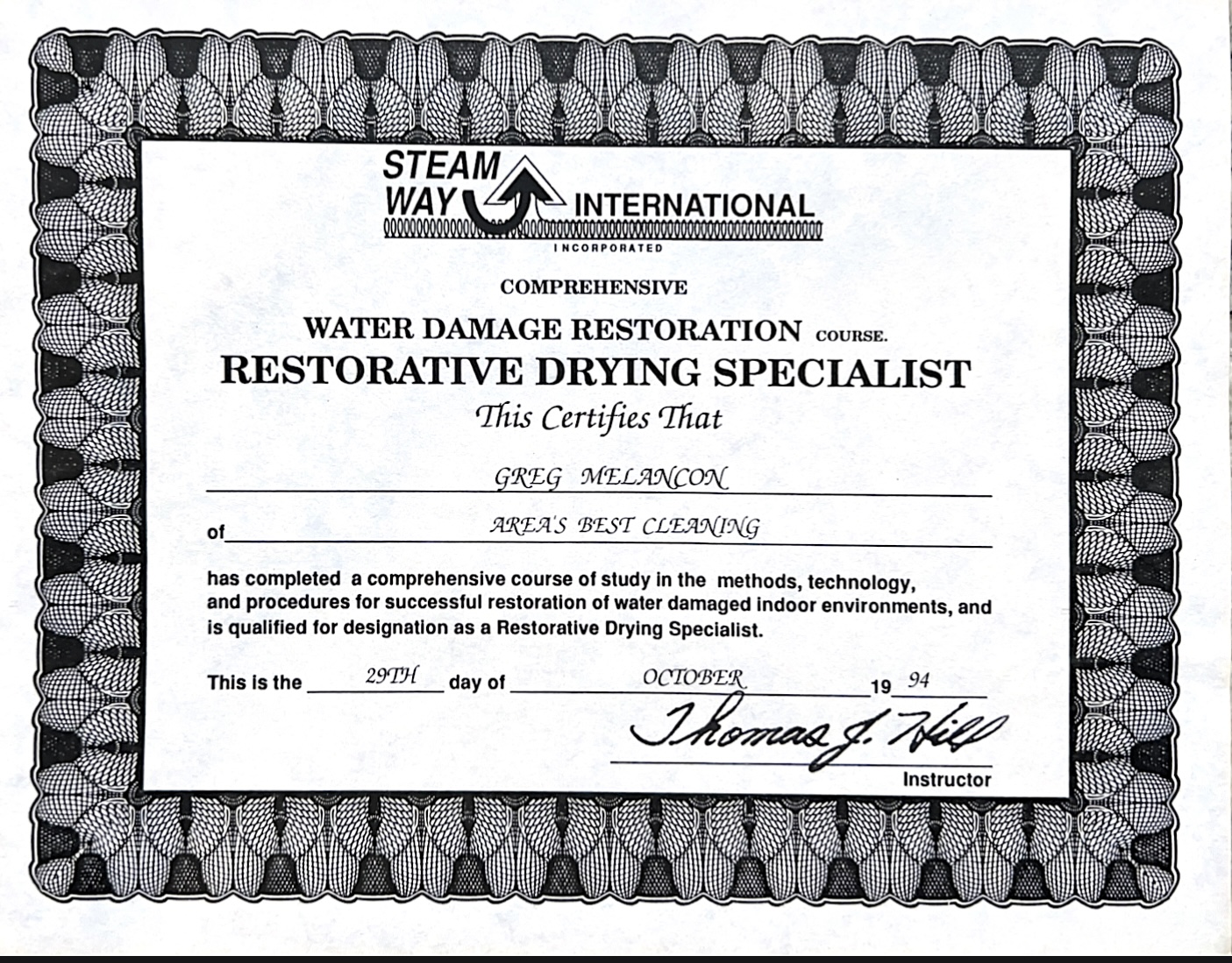 IICRC certification for professional water damage restoration